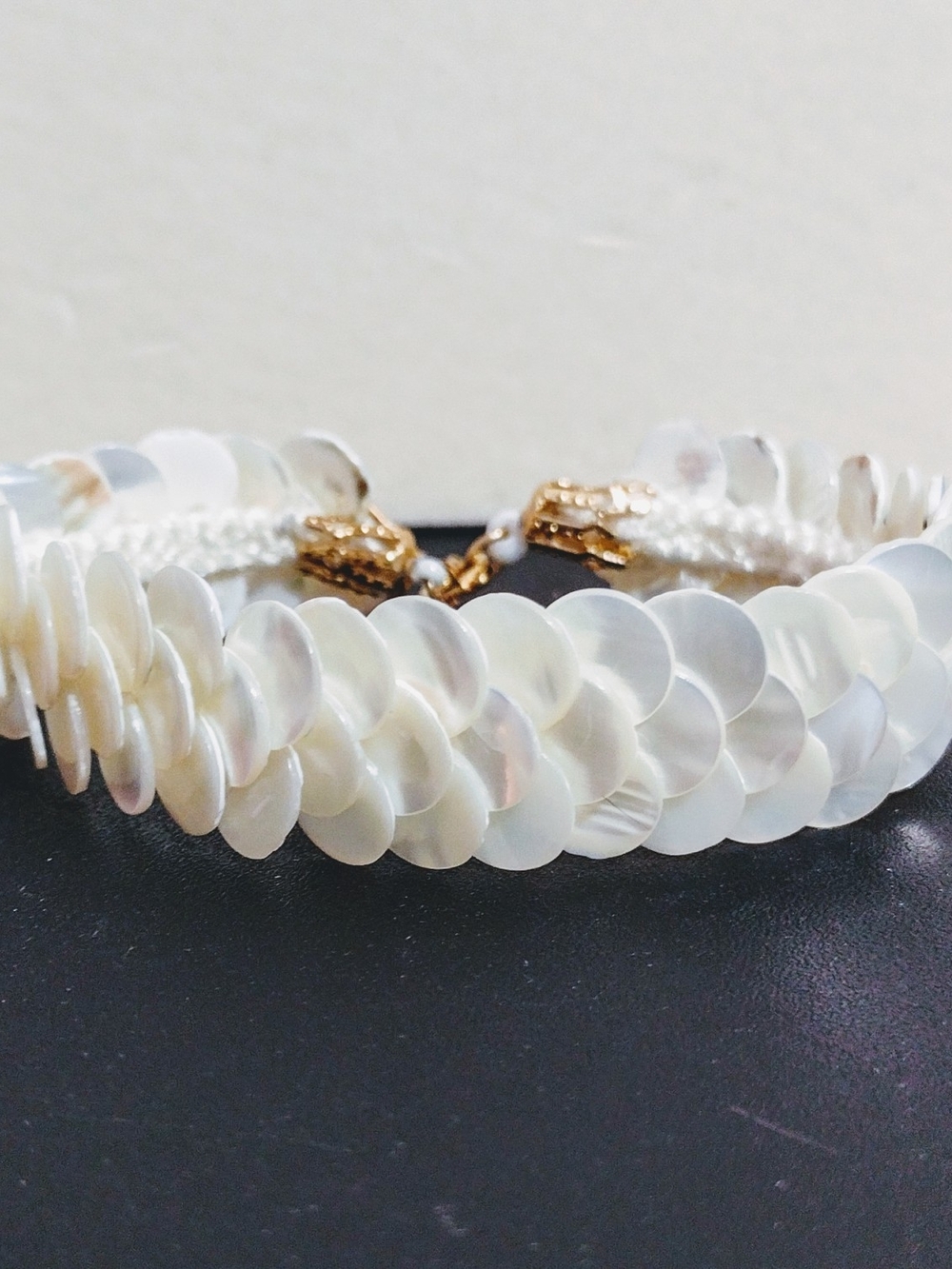 White Mother-of-Pearl Disc Bracelet - Women Jewelry
